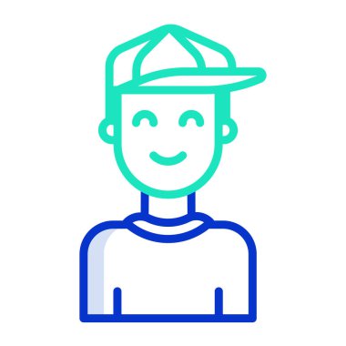 Erkek ikon vektörü. İnce çizgi işareti. izole edilmiş sınır sembolü çizimi