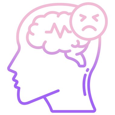 Beyin. Web simgesi basit illüstrasyon