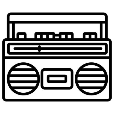 Teyp Kaydı beyaz arkaplandaki basit vektör simgesi