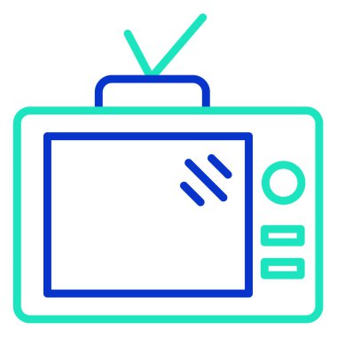 televizyon basit simgesi, vektör çizim