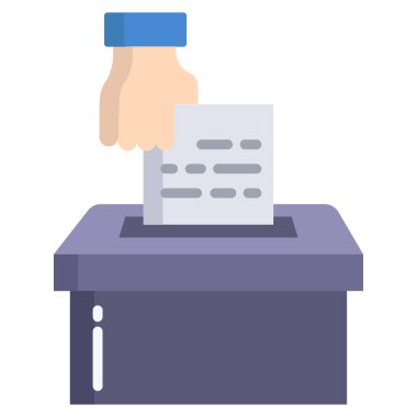 Oy sandığı. Web simgesi basit illüstrasyon