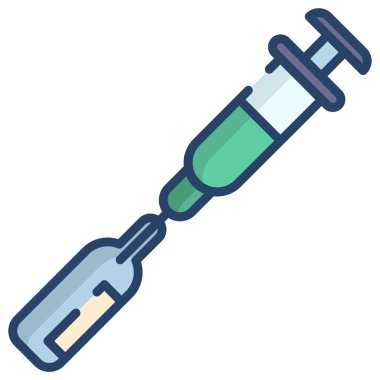 Enjeksiyon. Web simgesi basit illüstrasyon