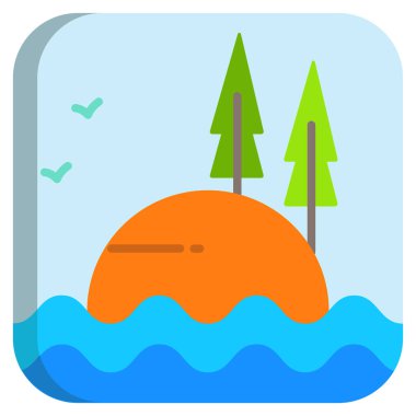 Bir manzara simgesinin vektör illüstrasyonu