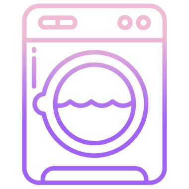 çamaşır makinesi basit simgesi, vektör çizim