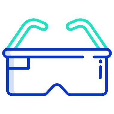 Gözlük simgesi düz. Çizim izole vektör işareti sembolü