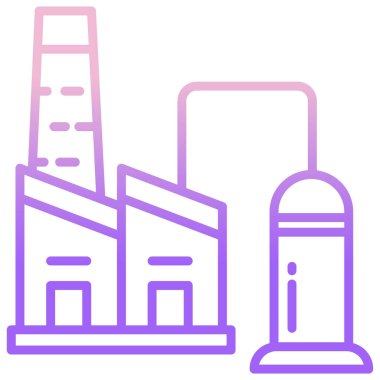 Fabrika. Web simgesi basit illüstrasyon