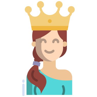 Crown Avatar karakter vektör illüstrasyon tasarımlı kadın