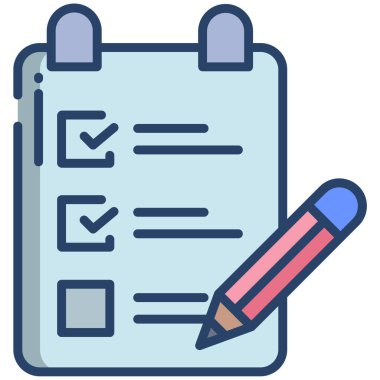 Beyaz arkaplanda basit vektör kontrol listesi simgesi