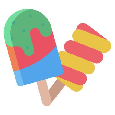 dondurma vektörü düz renk simgesi