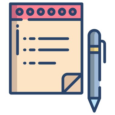 Not defteri. Web simgesi basit illüstrasyon