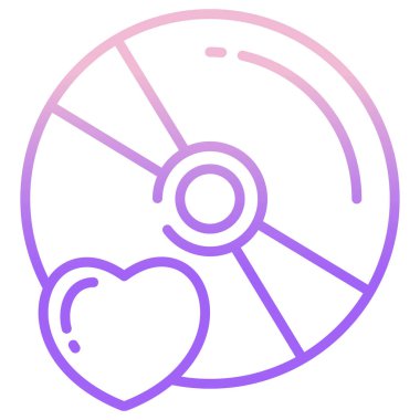 kalp vektörü ince çizgi simgesi