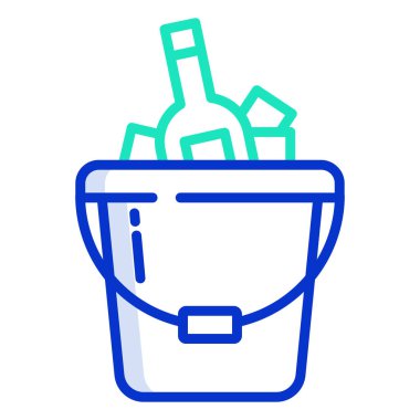 Bira şişesi ikon vektörü. Alışveriş sepeti tabelası. izole edilmiş sınır sembolü çizimi