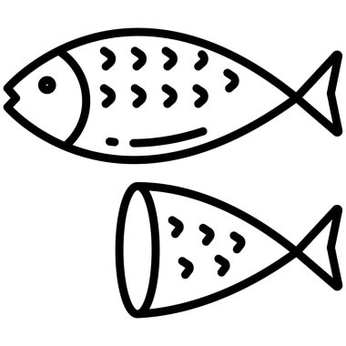 Basit vektör simgesi, balığın çizimi