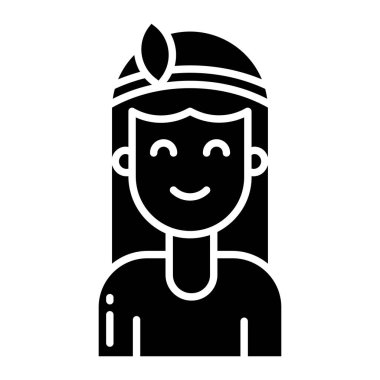 Şapka ikonlu kadın. özet Müslüman kız vektör illüstrasyon sembolü tasarımı