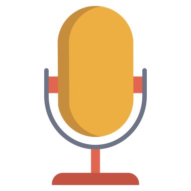 Mikrofon. Web simgesi basit illüstrasyon