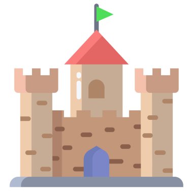 Şato. Web simgesi basit illüstrasyon