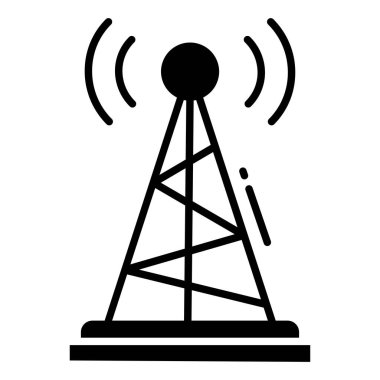 anten web simgesi, vektör illüstrasyonu 