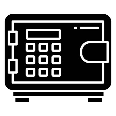 Basit vektör simgesi, güvenli kutunun çizimi