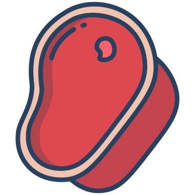 Biftek. Web simgesi basit illüstrasyon