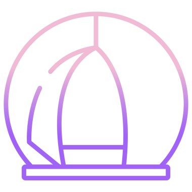 Beyaz arkaplanda basit bir çadır vektör simgesi