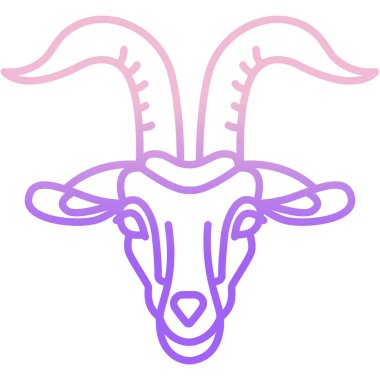 Basit vektör simgesi, keçi hayvanının çizimi