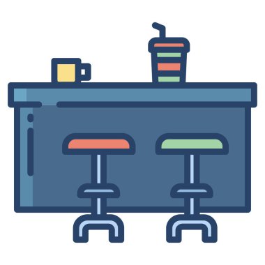 Masa. Web simgesi basit illüstrasyon