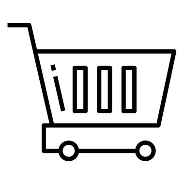 Alışveriş arabası simgesi, vektör illüstrasyonu