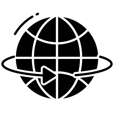Basit vektör simgesi, 360 gezegenin çizimi 