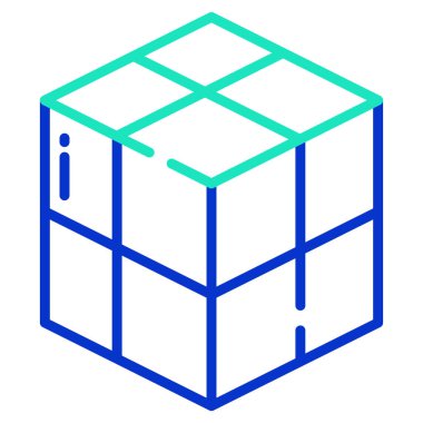 Küp. Web simgesi basit illüstrasyon