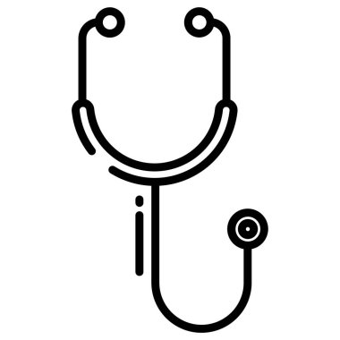 Beyaz arkaplanda steteskopun basit vektör simgesi