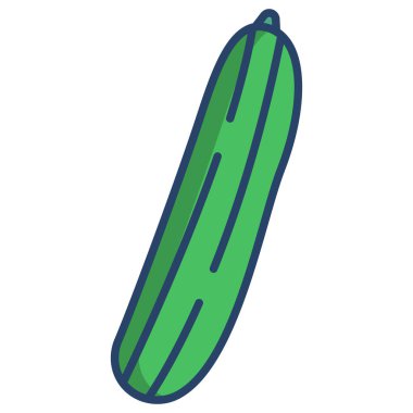 Salatalığın vektör simgesi beyaz arkaplanda izole edildi 