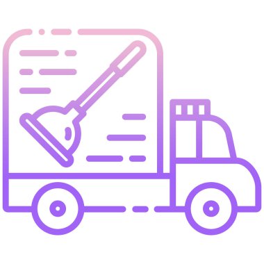 Van basit simgesi, vektör illüstrasyonu