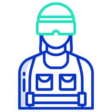 Kask takan bir adamın vektör çizimi