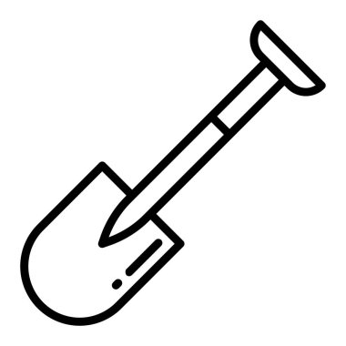 Beyaz arkaplanda basit bir kürek simgesi