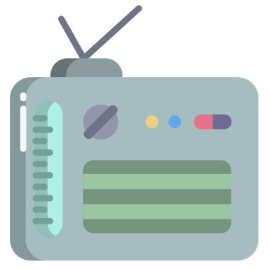 Radyo. Web simgesi basit illüstrasyon 