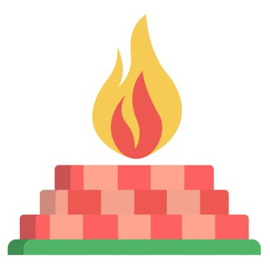 Yangın. Web simgesi basit illüstrasyon