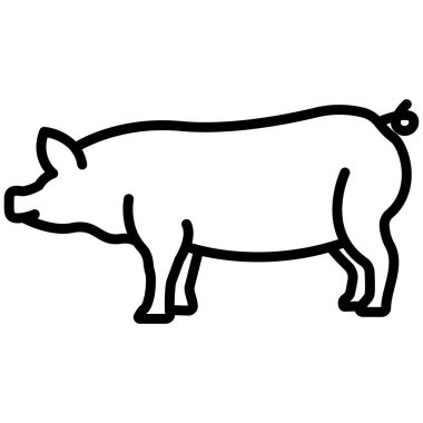 Beyaz arkaplanda domuz hayvanının vektör simgesi