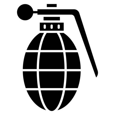 Web ve mobil uygulaması tasarımı, el bombası logo kavramı için beyaz arka plan üzerinde izole el bombası simge vektör