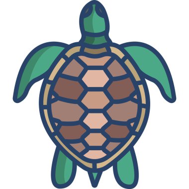 Kaplumbağa simgesi, vektör illüstrasyonu