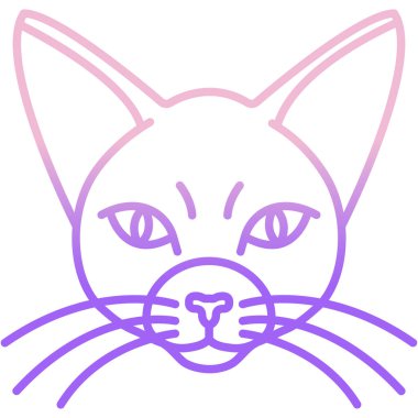 Kedi. Web simgesi basit illüstrasyon