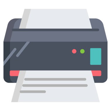 Basit vektör simgesi, yazıcının illüstrasyonu 