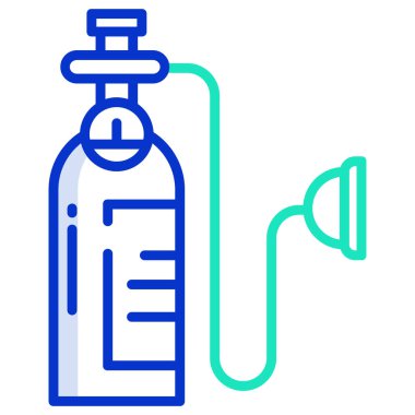 Oksijen silindir simgesi beyaz arka plan üzerinde