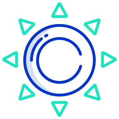 Güneş basit simgesi, vektör çizim