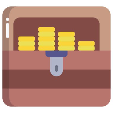 Hazine basit simgesi, vektör illüstrasyonu