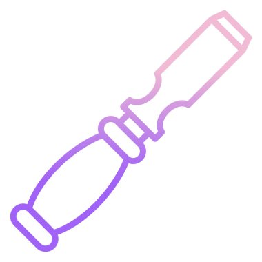 Mor çizgi, beyaz arkaplanda izole edilmiş kılıç simgesi. vektör illüstrasyonu