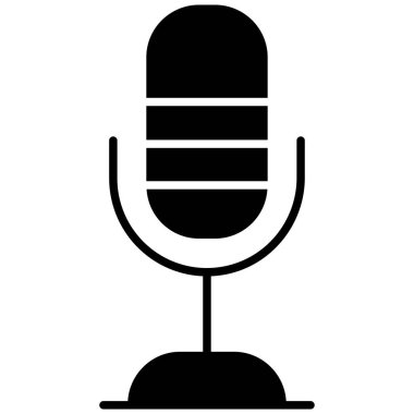 mikrofon web simgesi, vektör çizim 