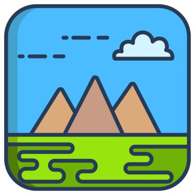 Basit vektör simgesi, dağların çizimi