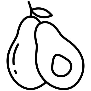 Basit vektör simgesi, avokado illüstrasyonu