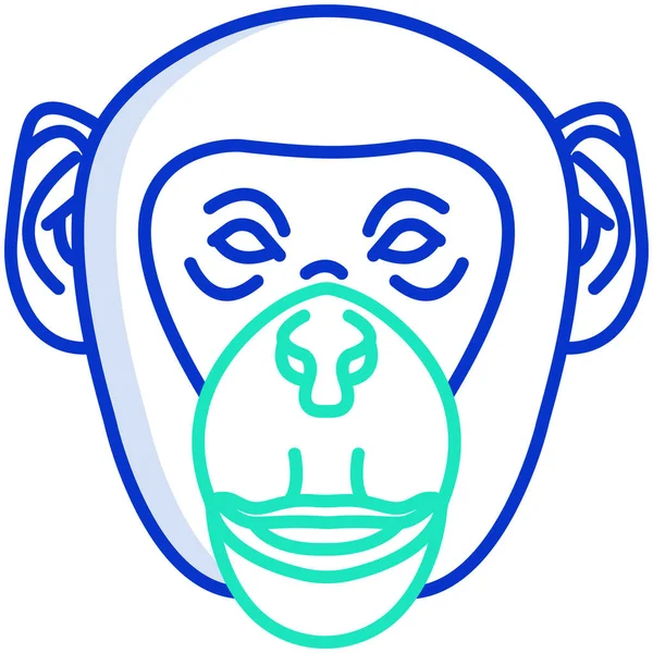 Monkey Web Icon Vector Illustration — 스톡 벡터