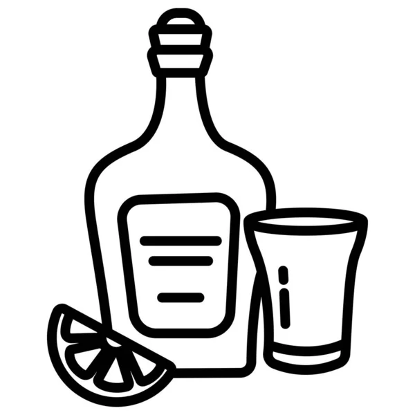 Tequila Prosty Wektor Ikona Białym Tle — Wektor stockowy